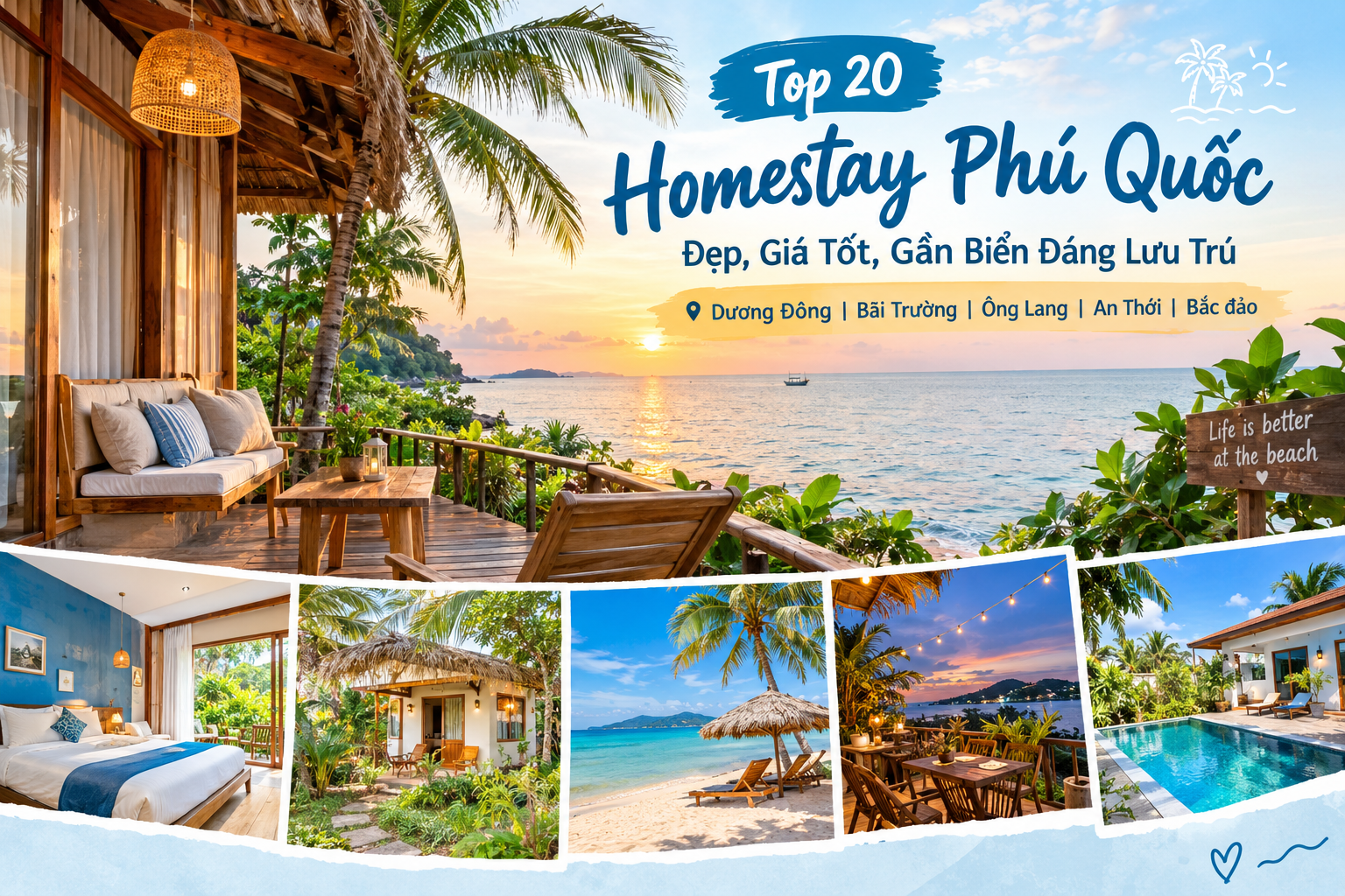 Top 20 Homestay Phú Quốc Đẹp, Giá Tốt, Gần Biển Đáng Lưu Trú